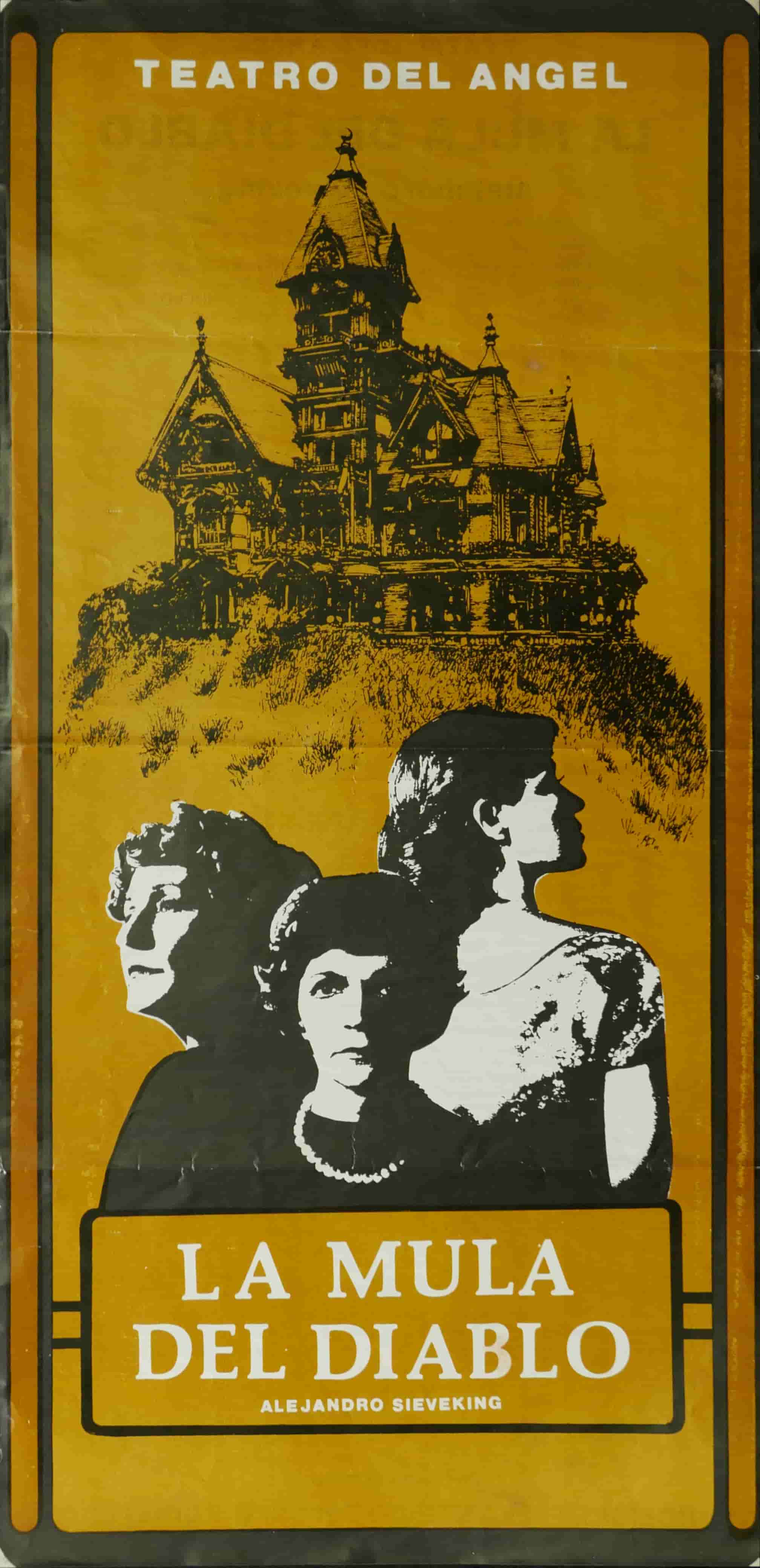 Lucho Barahona, afiche de la obra La mula del diablo de Alejandro Sieveking, 1981.